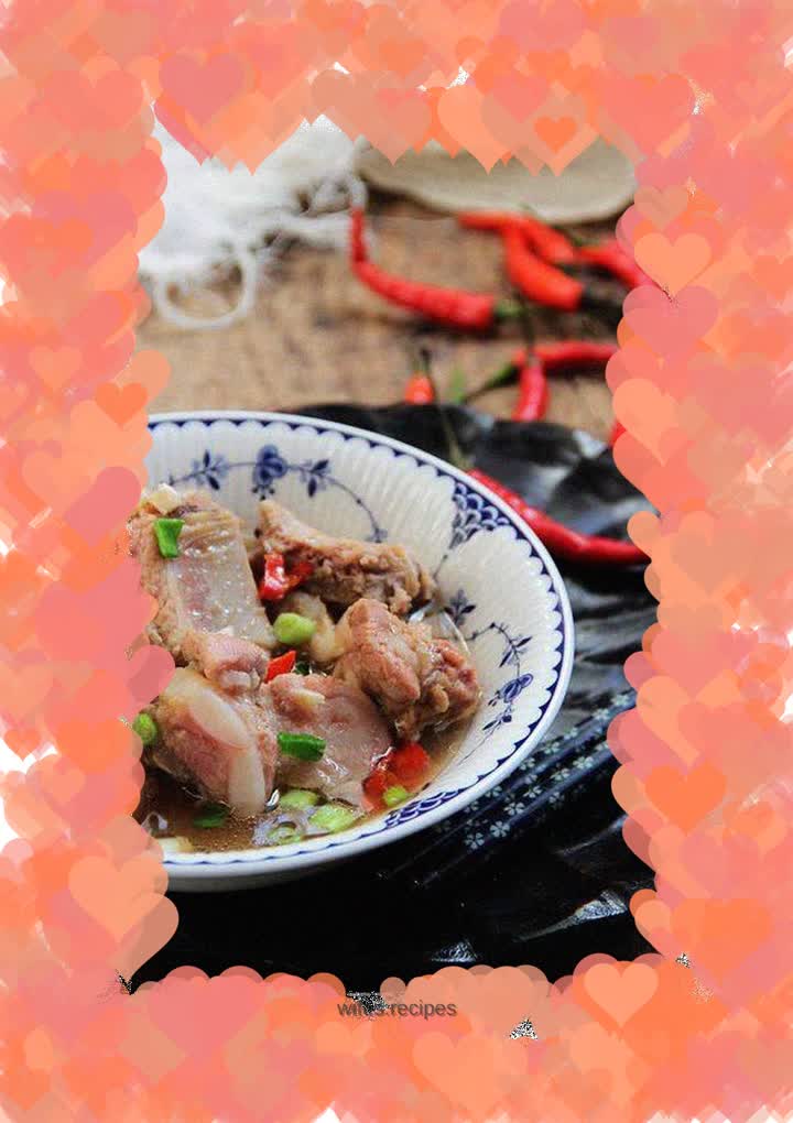 Sweet and sour appetizer---Steamed pork ribs with plum sauce