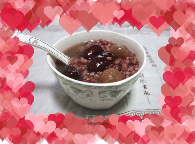 Barley, red beans, red dates and longan soup