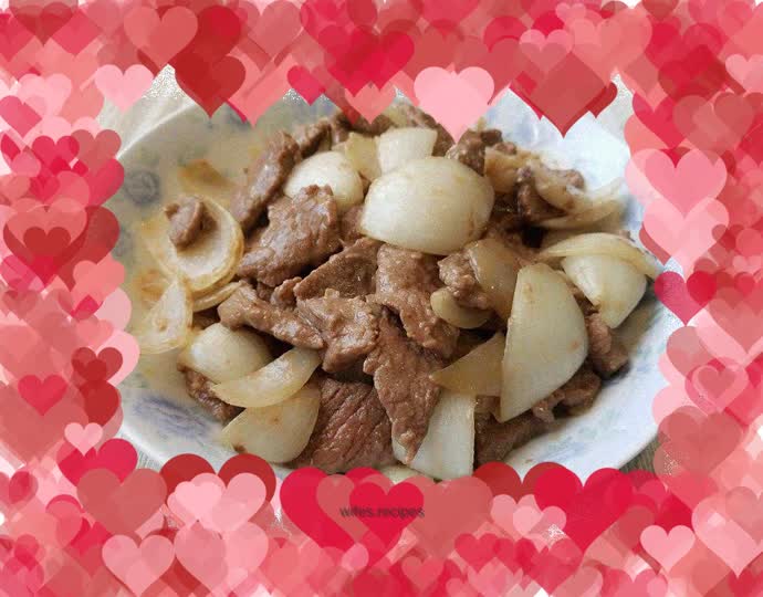 Stir-fried beef with onions