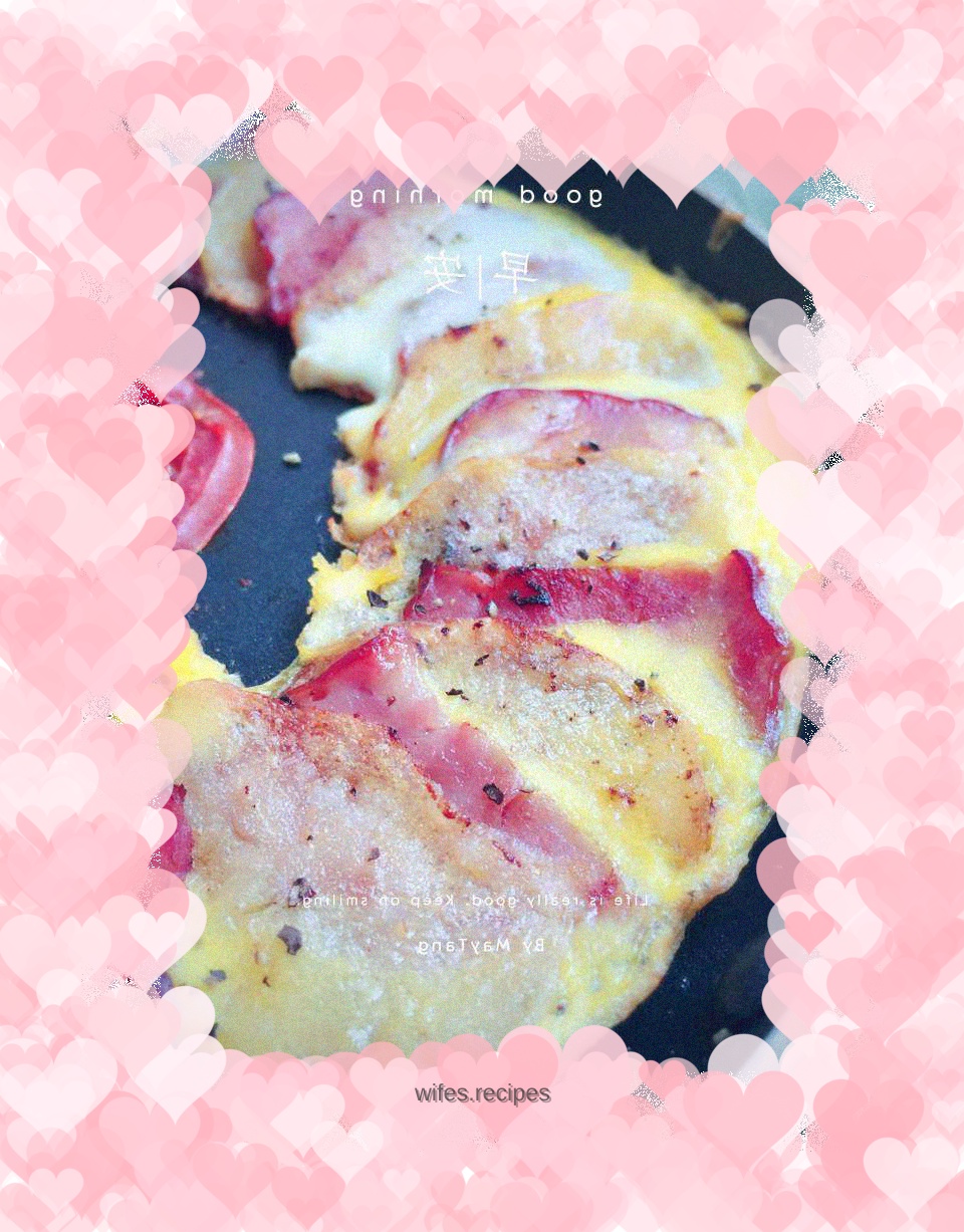 Egg-shaped potatoes and bacon