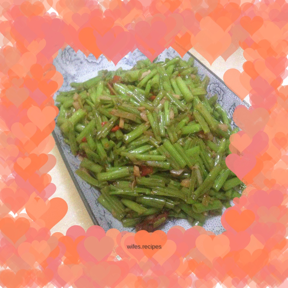 Water spinach stems in oyster sauce