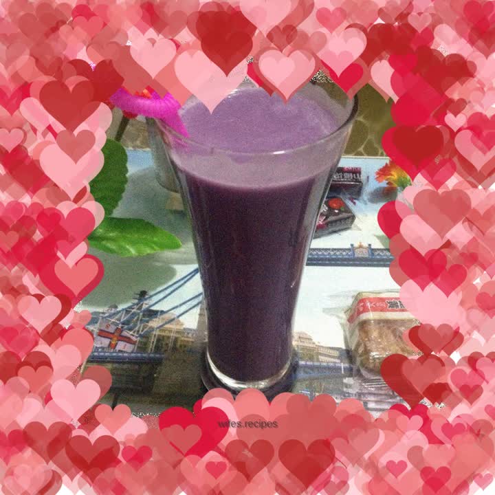 Purple sweet potato, hawthorn soy milk