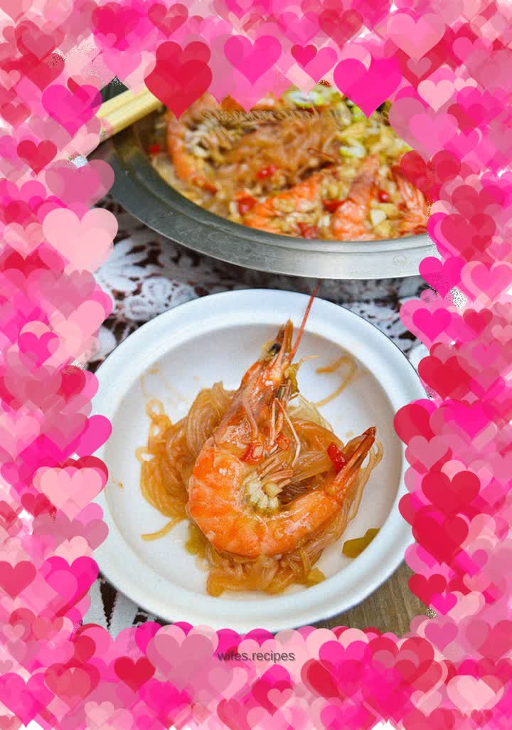 Steamed shrimp with garlic vermicelli