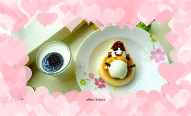 Creative cooking of boiled eggs——Snowman Diss