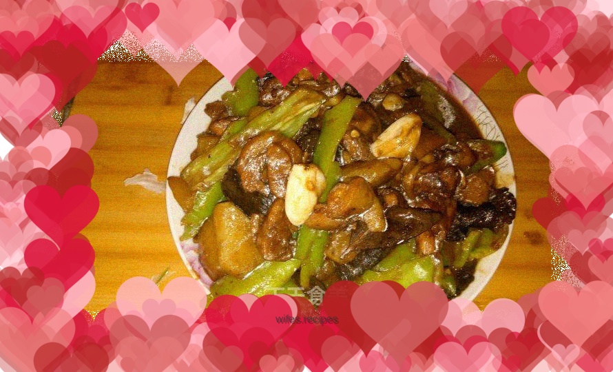 Braised Chicken with Pine Mushrooms and Potatoes