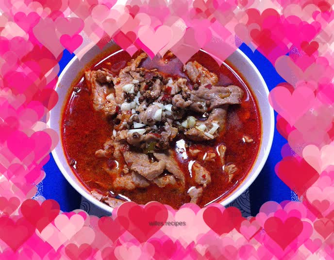 Boiled pork slices