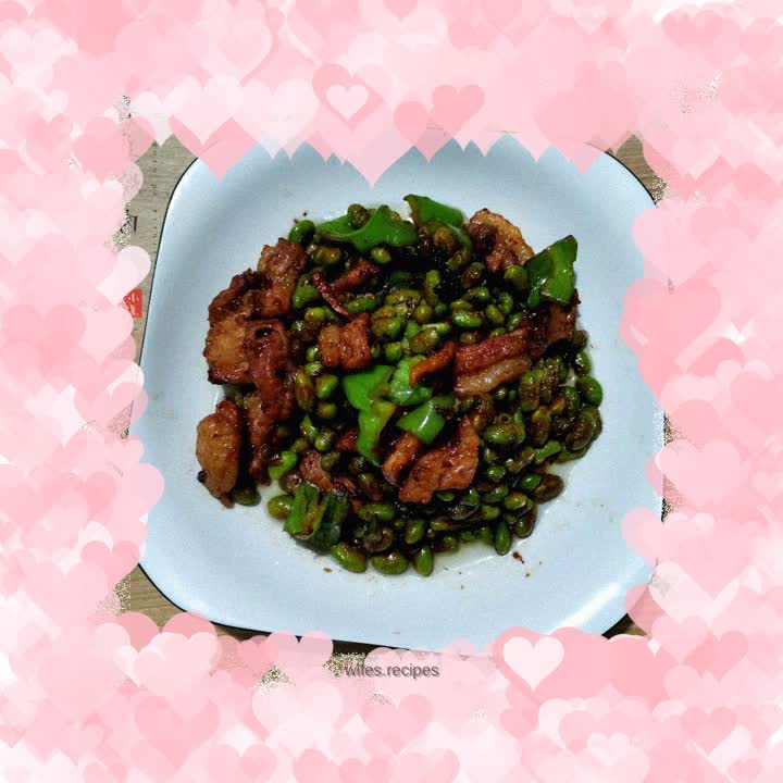 Roast pork with edamame