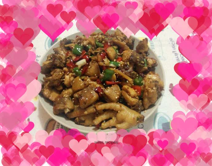 Spicy chicken... diced? Block?