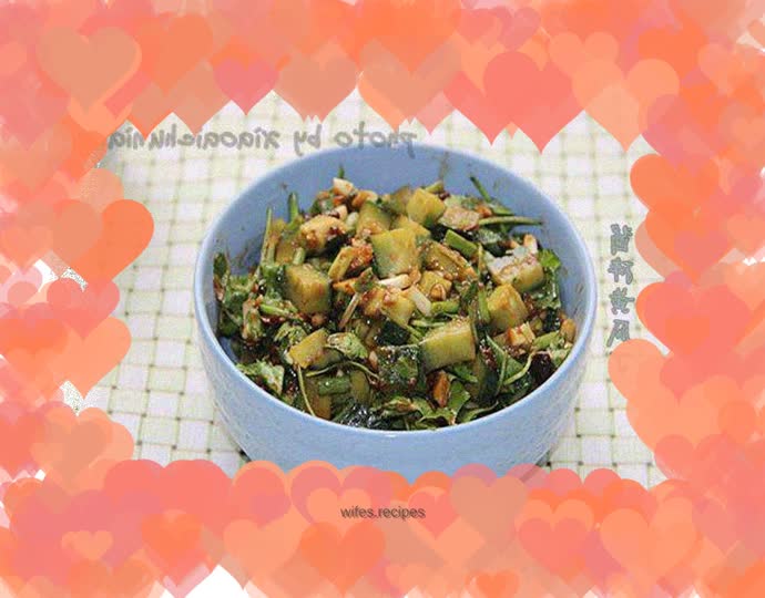 Cucumber mixed with sauce