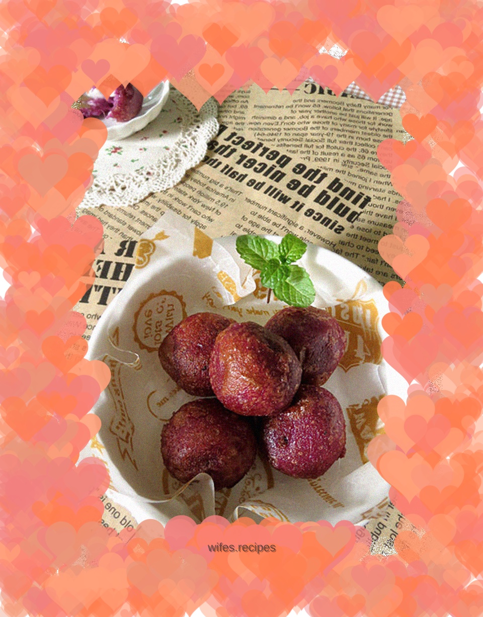 Salad Filled Purple Sweet Potato Balls