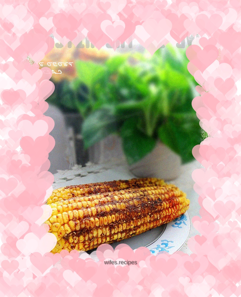 Brush grilled corn