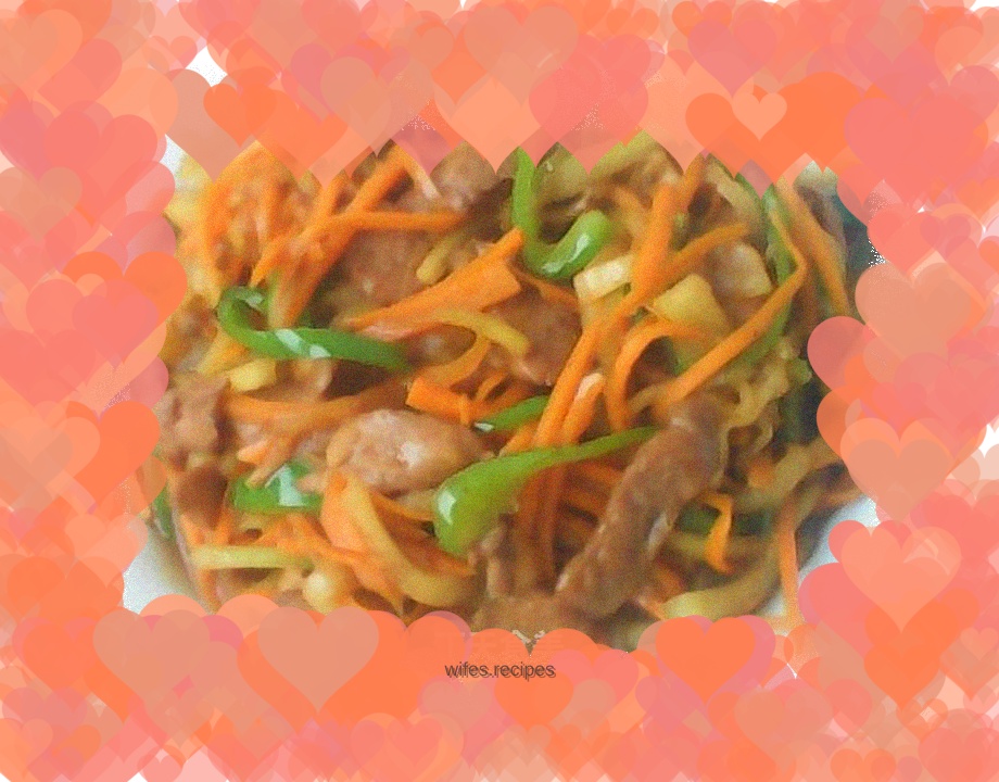 Stir-fried pork with three shredded meat