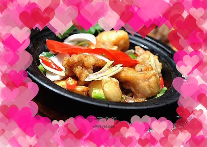 A great dish for entertaining guests------Baked Bullfrog with Olive Oil and Onions