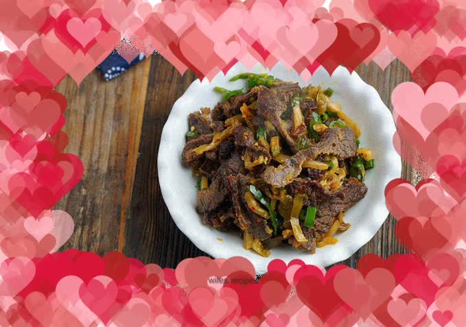 Stir-fried cured beef