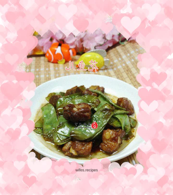 Stir-fried pork ribs with lentils