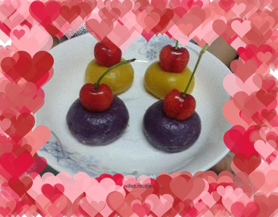 Purple sweet potato and pumpkin jelly