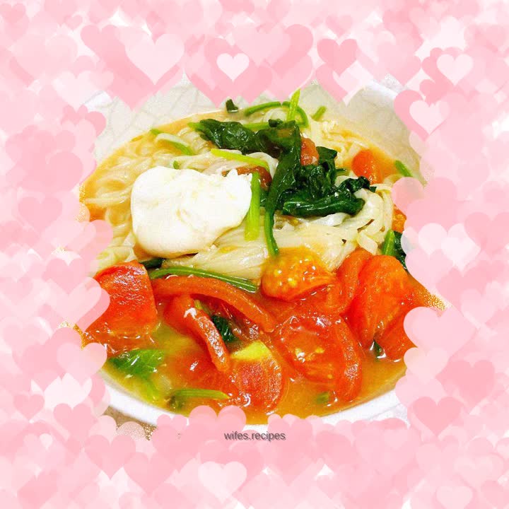 Braised Tomato and Spinach Noodles