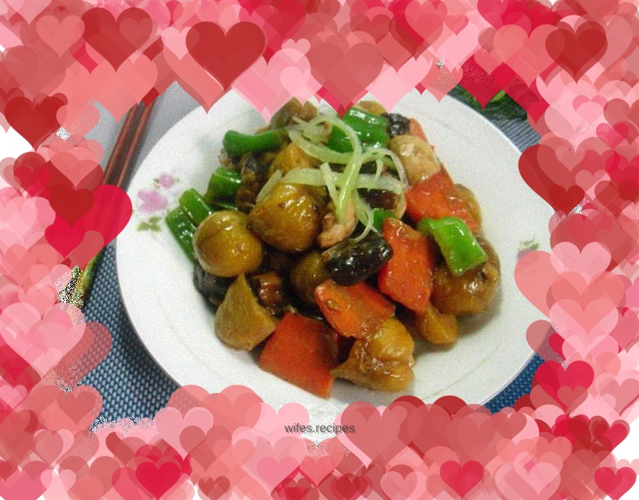 Chestnut roasted with double mushrooms