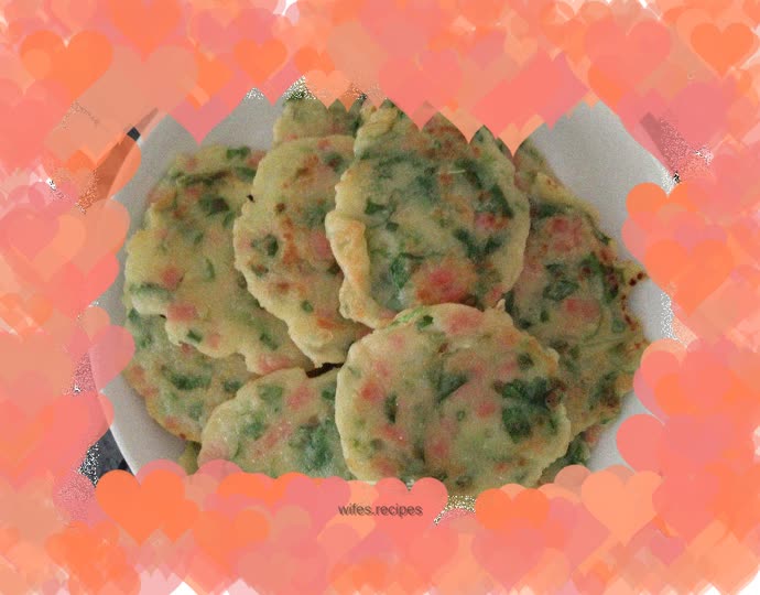 Vegetable and ham pancakes