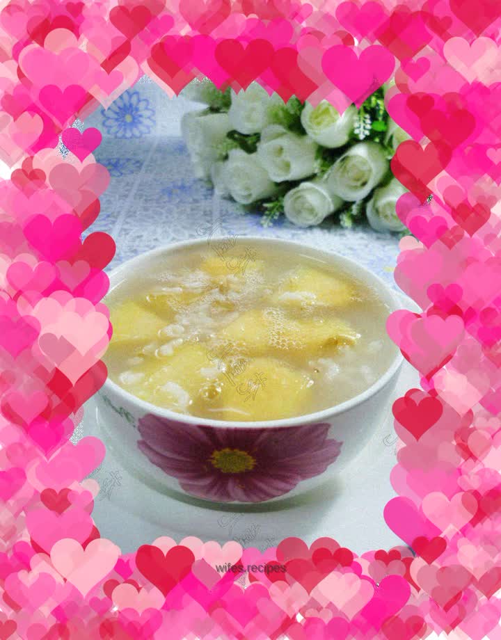 Cantaloupe Oatmeal Rice Porridge