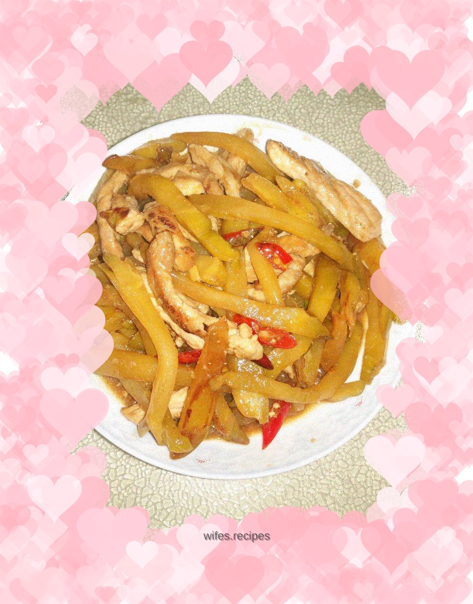 Stir-fried shredded pork with pickled mustard