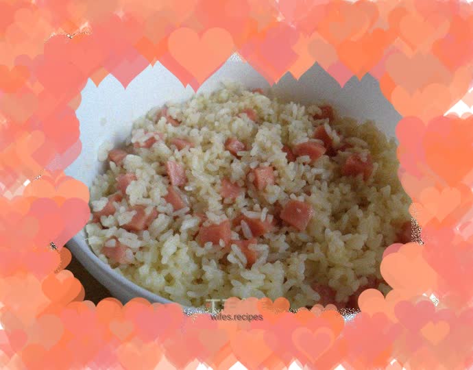 Microwave ham and egg rice
