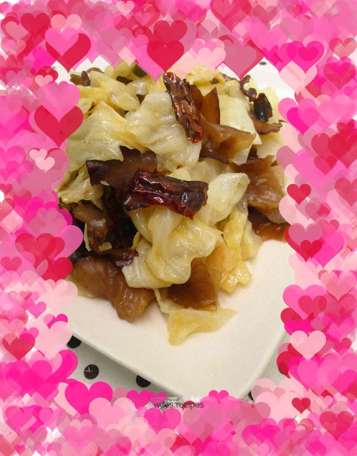 Stir-fried cabbage with spicy and sour fungus ★Fat-reducing and detoxifying fungus 8