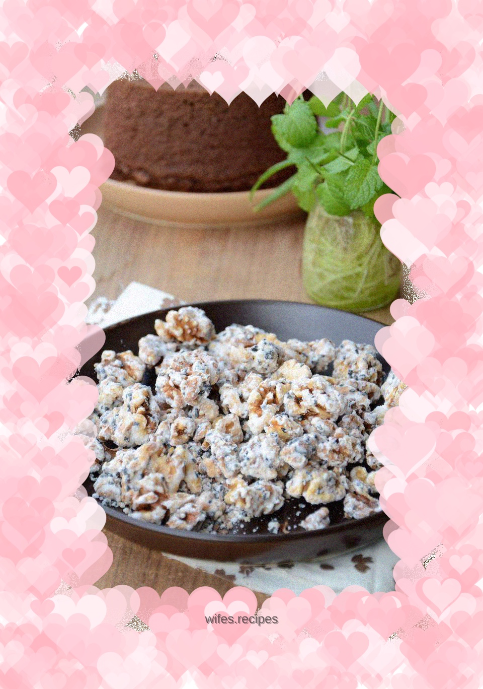 Frosted walnut kernels