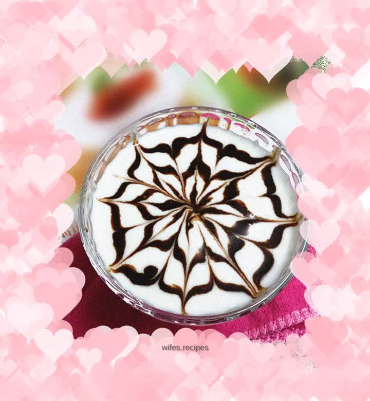 Chocolate latte art yogurt