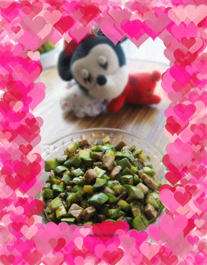 Diced eggplant in oyster sauce