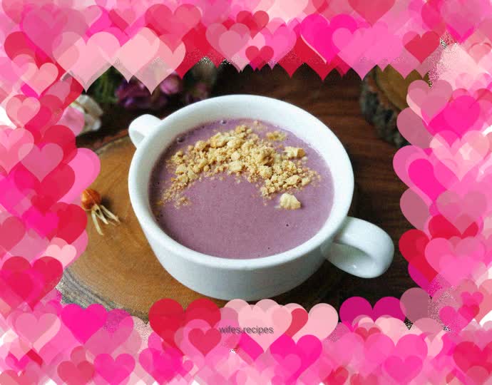 Purple sweet potato and apple milk paste