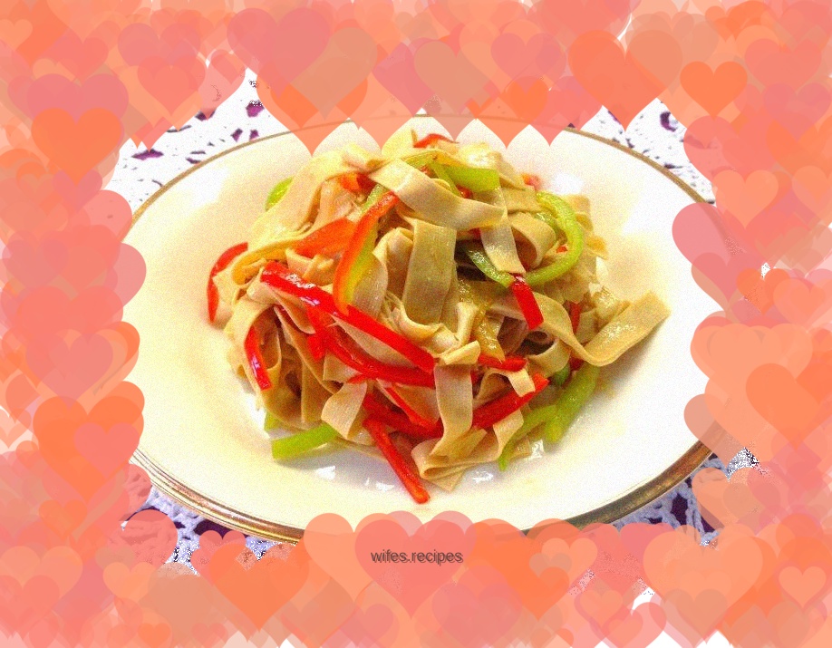 [Shredded dried tofu with hot pepper]------The most homely stir-fry