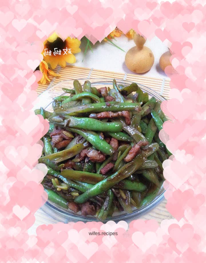 Stir-fried kidney beans with shredded pork