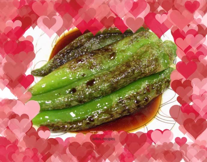 Simple home-cooked side dishes---tiger skin green pepper