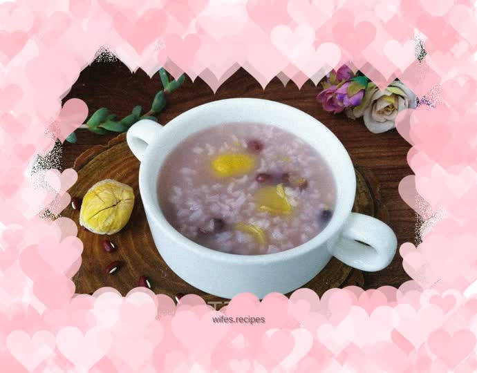 Chestnut and red bean porridge