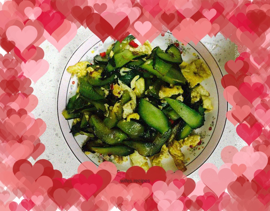 Cucumber scrambled eggs