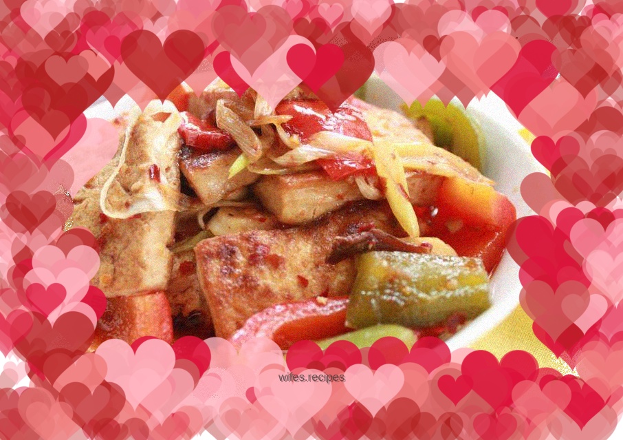 Braised old tofu with chili sauce