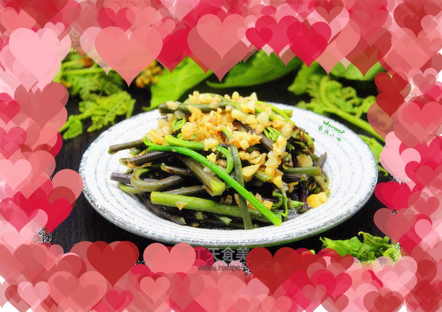 Stir-fried bracken with garlic
