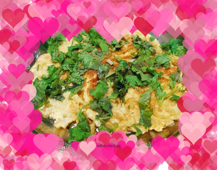 Omelette with diced radish