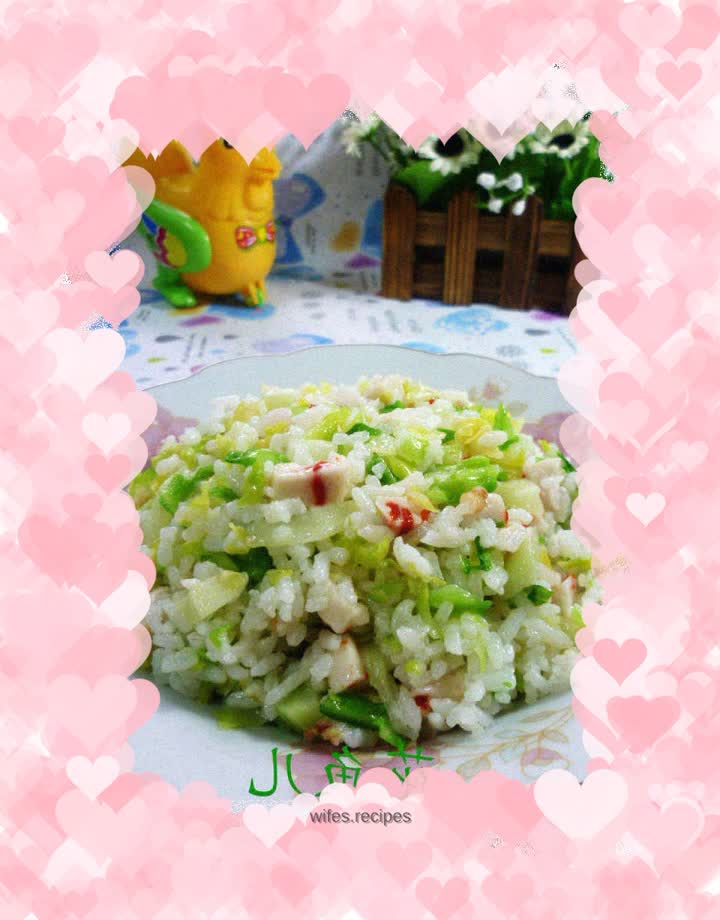 Lobster balls and cabbage fried rice