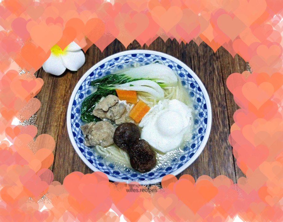 Egg bone noodle soup