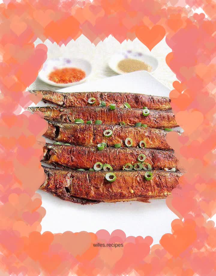 Grilled saury with cumin