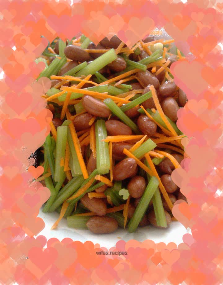 Summer appetizer of celery and peanuts