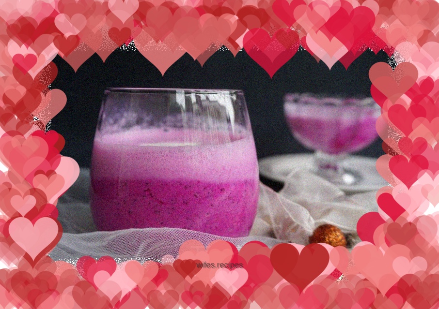 Gradient color dragon fruit yogurt