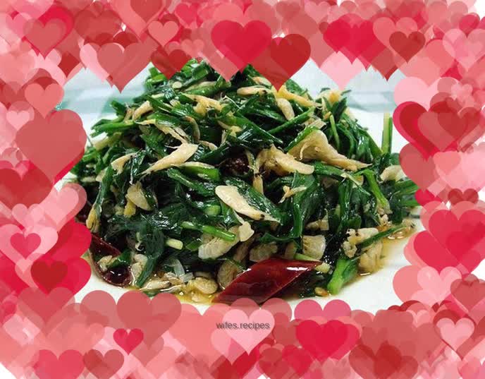 Calcium-supplementing home-cooked dish—fried shrimp skin with leeks