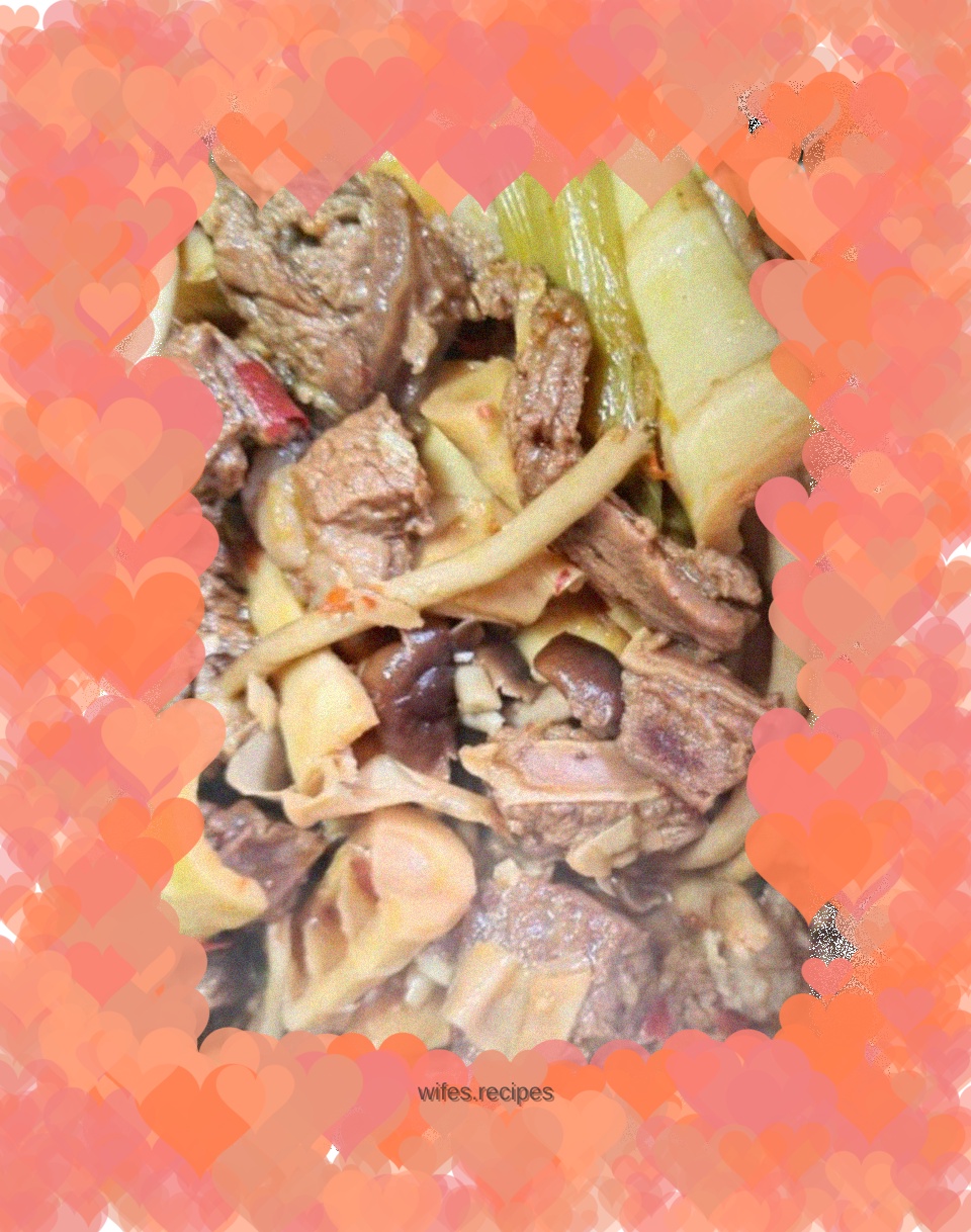 Roast beef with bamboo shoots