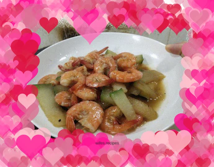 Braised winter melon with fresh shrimps