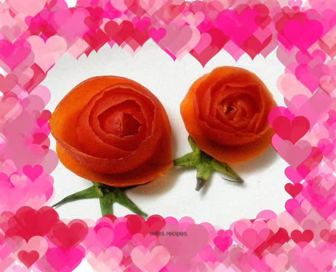 Homemade tomato rosette