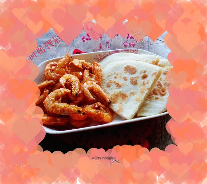 Fried shrimp with hot cakes