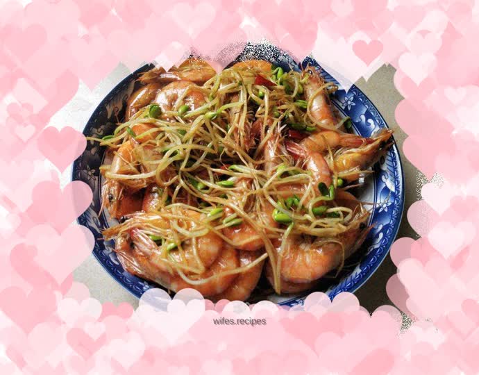 Stir-fried bean sprouts with prawns